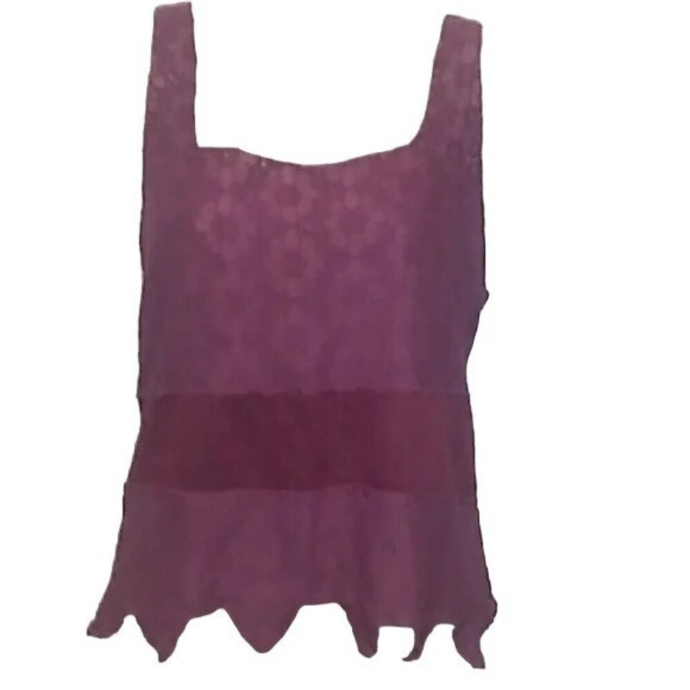 Free People Maroon Lace Sleeveless Blouse